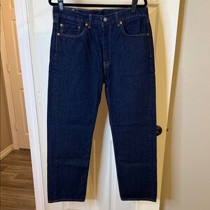 Levi Men's 505 Dark Blue Straight Jeans